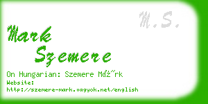 mark szemere business card